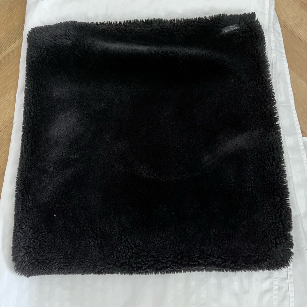Magaschoni Black Faux Fur Pillow Cover  20” x 20”